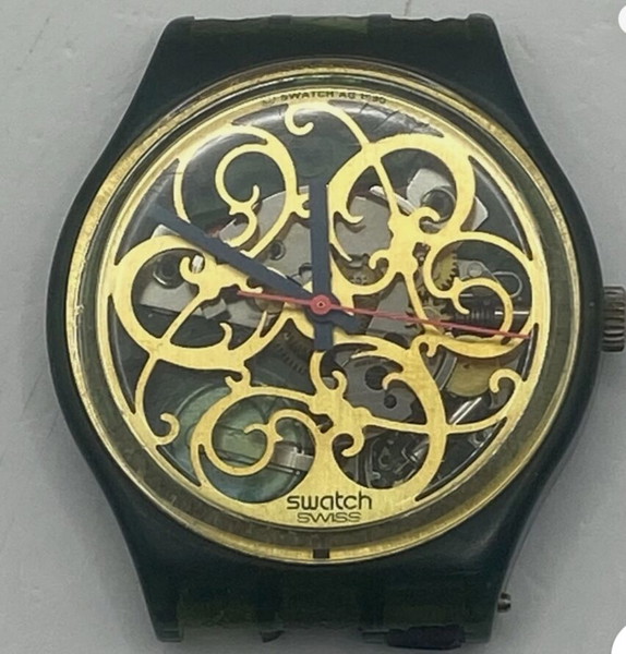 33mm 1990 Swatch Stucchi Watch Ladies Water Resistant Untested Parts Repair