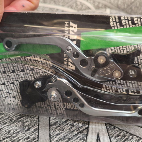 Adjustable Moto or Scooter Levers Gray Titanium New