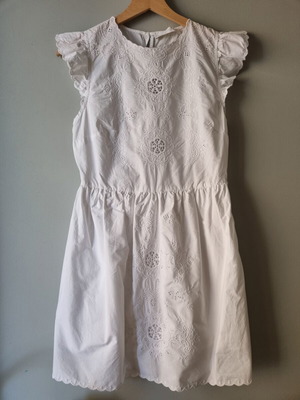 Mango dress with embroidery like new, white, size XS