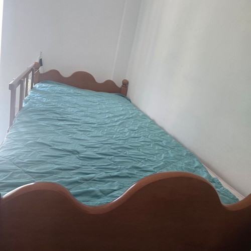Wooden bunk bed with mattresses used, semi-double 90×220