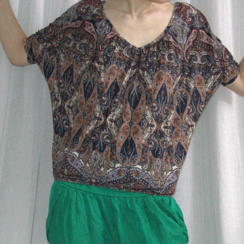 Bershka Paisley Print Boho Top Size M like new