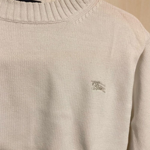 Burberry cotton pullover like new, white unisex