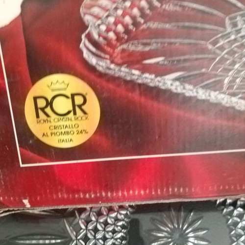 Crystal platter from Italy new, in box