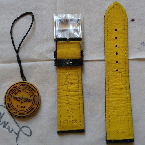 Breitling watch strap new, blue and yellow