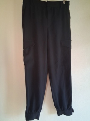 Zara black pants like new with elastic waist and wide fit