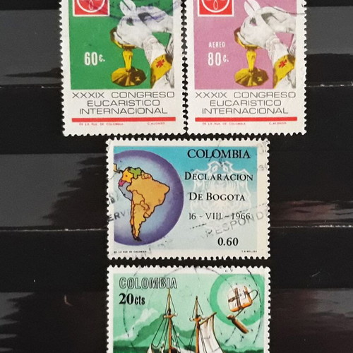 Γραμματόσημα Κολομβίας 1966-1968, 4 τεμάχια, σε άριστη κατάσταση