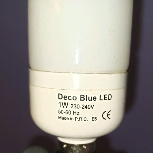 Philips Deco Blue LED bulbs used, pack of two