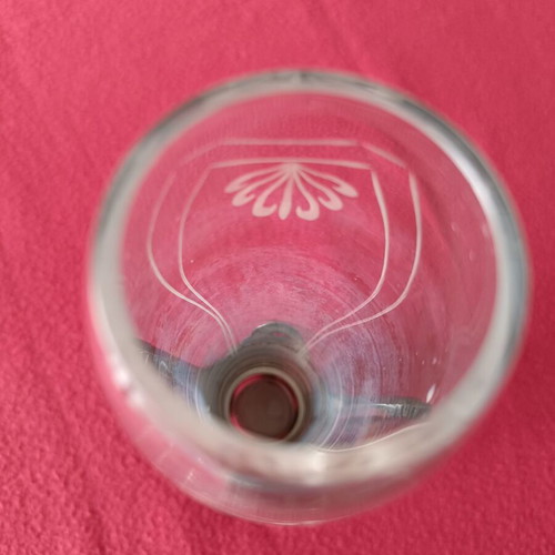 Art Nouveau vase used metal and glass with engraving