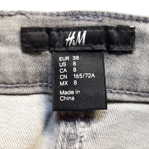 H&M grey-white short denim skirt, size 38