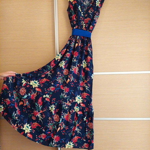 BMC long floral dress size S used, blue