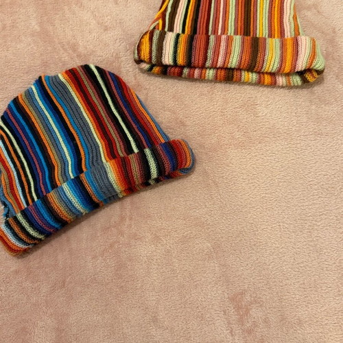 Two wool striped hats like new, multicolor, size S
