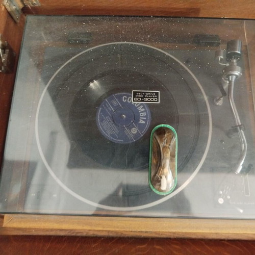 Handmade console with used acoustic equipment
