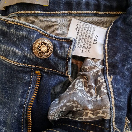 Jeans Small with black sequins and rhinestones, like new