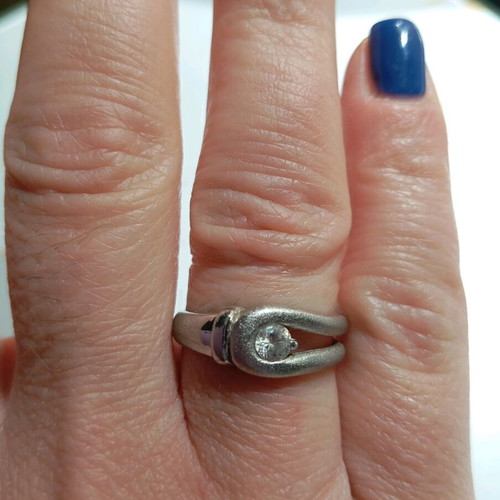 925 Silver Ring Women’s New With Zircon, Glossy and Matte