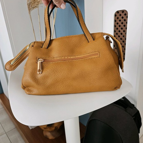 Evangelia Drosi crossbody bag tan like new synthetic leather