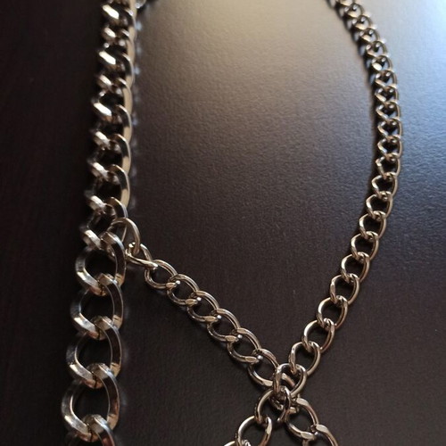Metal Chain Belt silver, length 110 cm, new