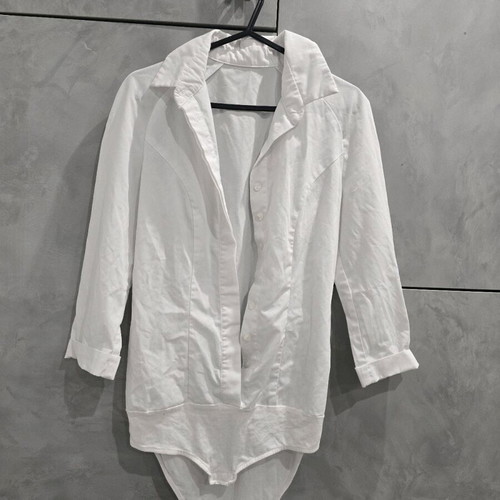 White bodysuit shirt S/M like new