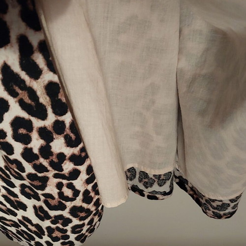 Leopard midi linen dress H&M new, xs with loose fit