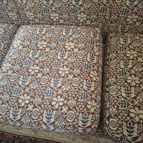 Vintage sofa and 2 armchairs used with unique fabric and design