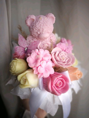 Scented candle bouquet new, soy plant-based candle
