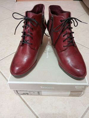 Tamaris ankle boots like new, size 38, burgundy leather