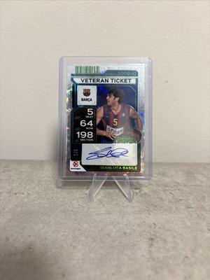 2025-26 Panini Euroleague Contenders Green Cracked Ice Auto Gianluca Basile