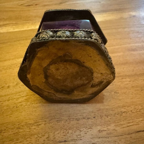 Vintage storage box used with embossed designs
