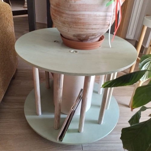 Handmade spool coffee table, new
