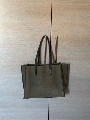 Zara viral Mock Croc canvas shoulder tote bag, khaki olive green