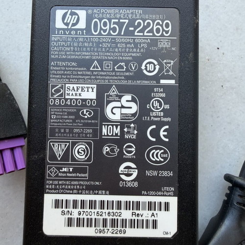 HP 0957-2269 printer power supply like new, 32V 625mA 3-Pin