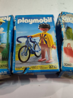Playmobil figures used, sealed boxes with wear, set of 3