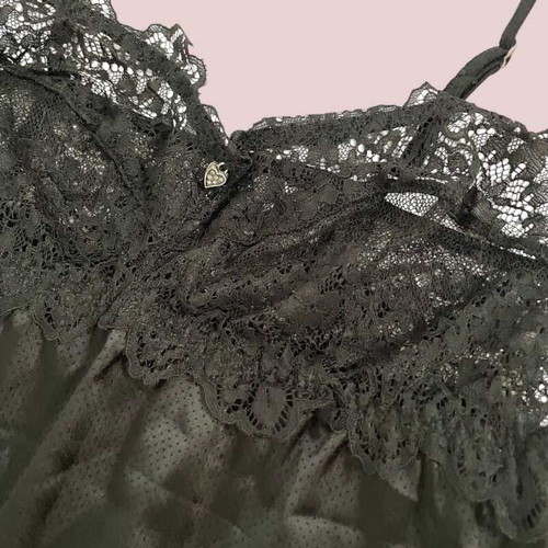 Leilieve black negligee Medium new jacquard lace