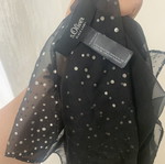 Scarf black with silver polka dots s.Oliver like new