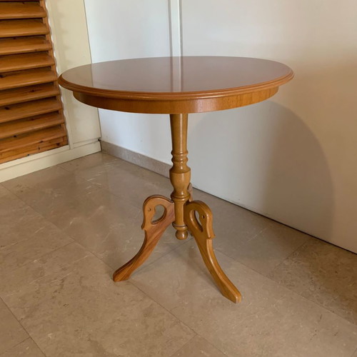 Wooden round side table used