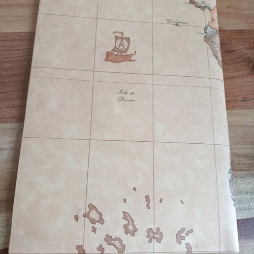 Notebook with vintage map used, hardcover