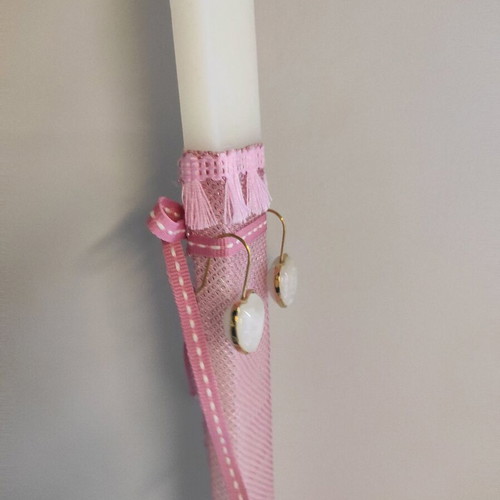 White scented candle with earrings new