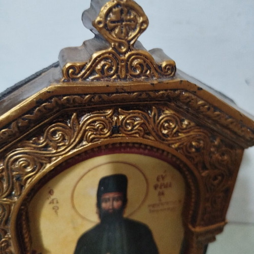 Saint Ephraim Icon used, 17.5 x 24.6 cm, wooden frame
