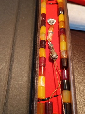 Handmade Komboloi from Natural Agate Stone with Silver Details