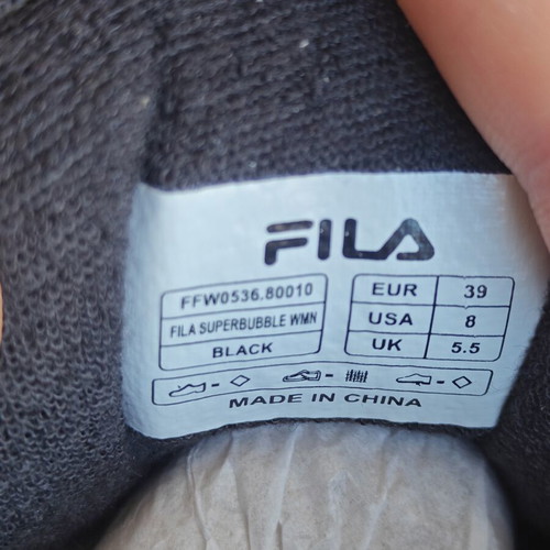 Fila Superbubble sneakers black size 39 new