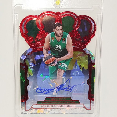 Panini Crown Royale Euroleague Red Crystal 2023/24 Autographed Card Ioannis Bourousis