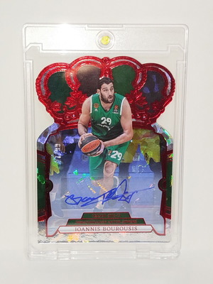 Panini Crown Royale Euroleague Red Crystal 2023/24 Autographed Card Ioannis Bourousis