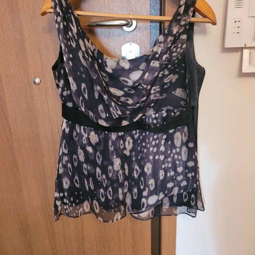 Lucifair sleeveless shirt like new, black and beige