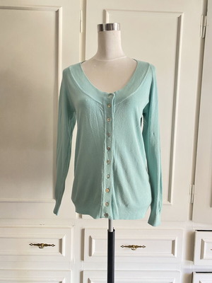 BSB women's thin knitted cardigan used, mint color, size L