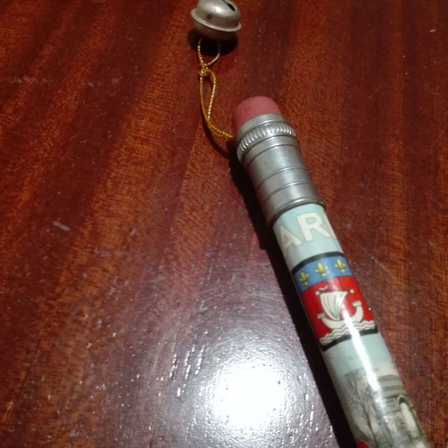 Large pencil used with cap and eraser, 38 cm long