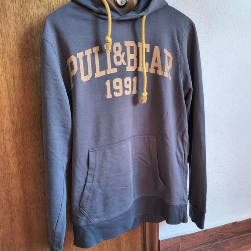Pull & Bear hoodie size S, grey with yellow logo and drawstrings