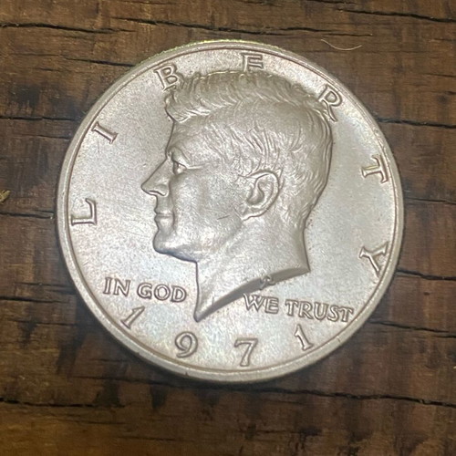 Half Dollar coins used, set of 6 with Kennedy, silver from 1964 and 1968