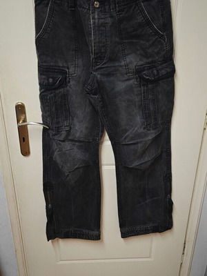 Bershka cargo pants used, black, size L, modern