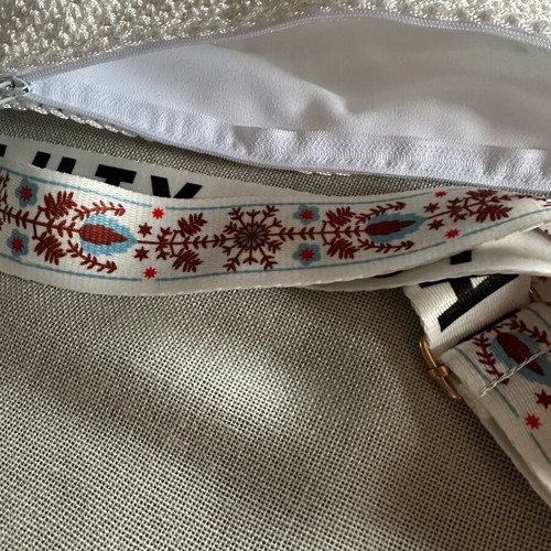 Handmade knitted crossbody bag white made to order