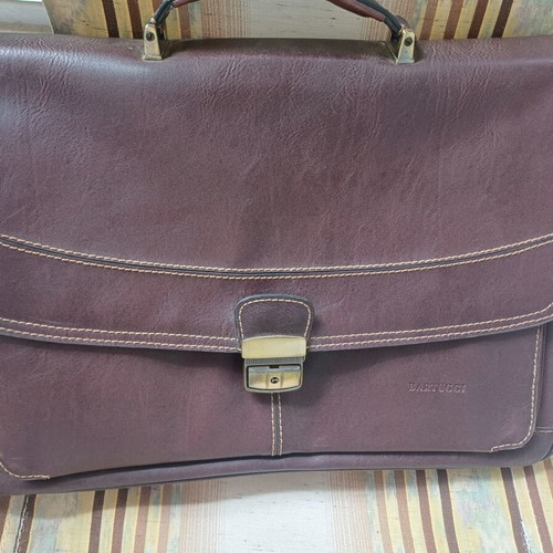 Bartuggi men's briefcase used, brown office bag