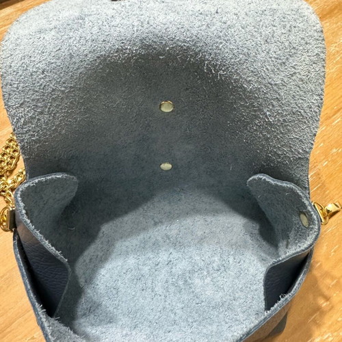 Blue bag with gold chain like new